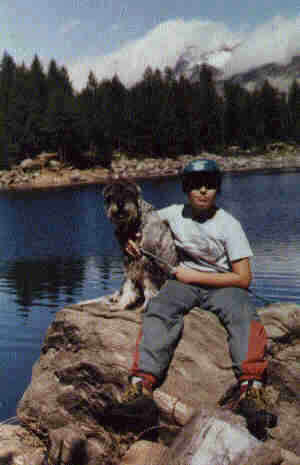 Violet in montagna con Mattia